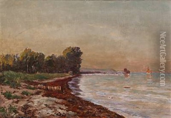 Coastal Scene From Hornbaek, Denmark Oil Painting - Godfred Christensen