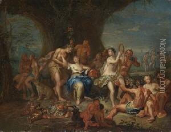 Bacchus Und Ariadne Auf
 Naxos. Oil Painting - Franz Christoph Janneck