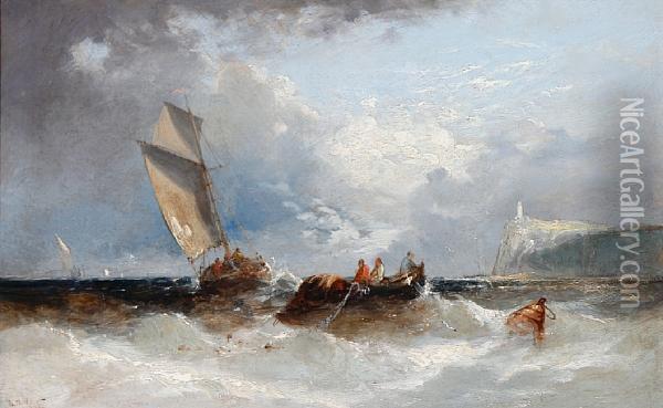 Shipping Off The South Foreland Oil Painting - William Harry Williamson