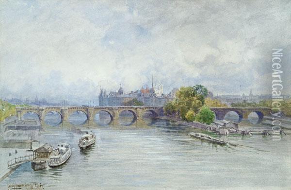 Paris, Blick Auf Die Seine Oil Painting - Ludwig Hans Fischer