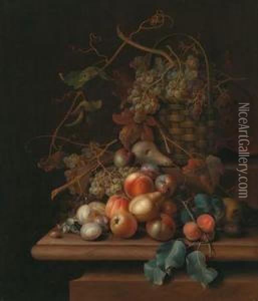 Fruchtestillleben Mit Einem Korb Oil Painting - William Sartorius