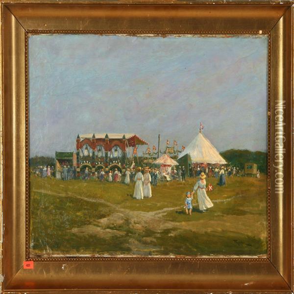 Summer Festival At Fakseladeplads 1908, Denmark Oil Painting - Fritz Kraul