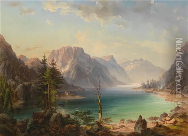 Ansicht Vom Raiblsee Oil Painting - Jakob Canciani