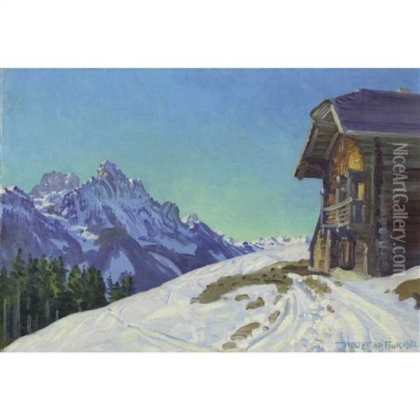 Wintermorgen Oil Painting - Waldemar Theophil Fink