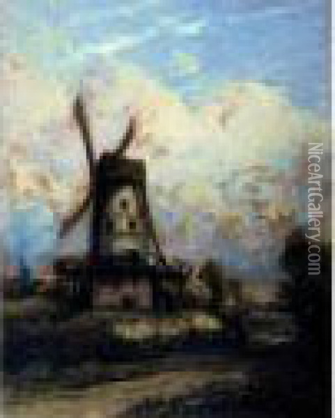 Le Vieux Moulin Oil Painting - Constant Troyon