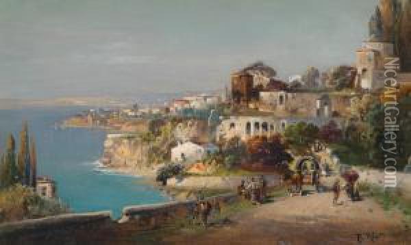 Paesaggio Litorale Italiano Oil Painting - Robert Alott