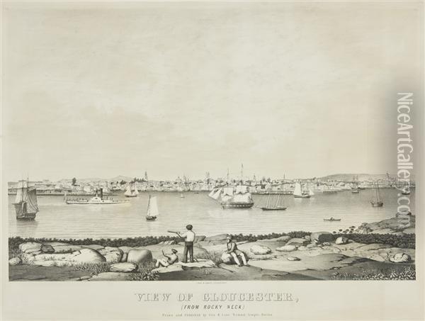 View Of Gloucester From Rocky Neck Oil Painting - Fitz Hugh Lane