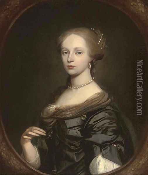 Portrait of a lady 2 Oil Painting - John Michael Wright