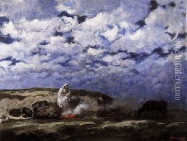 Clouds Oil Painting - Arpad Feszty