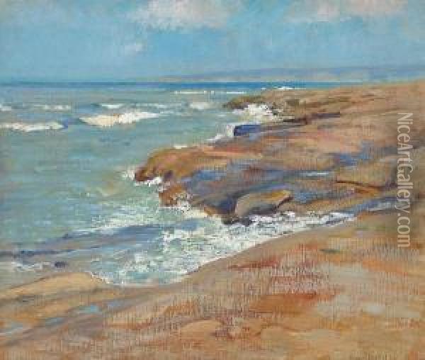 La Jolla Coastal Scene Oil Painting - Alson Skinner Clark