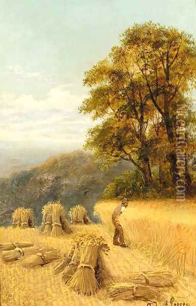 Harvesting Oil Painting - Charles Henry Passey
