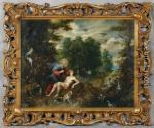 La Creation D'adam Oil Painting - Pieter The Younger Brueghel