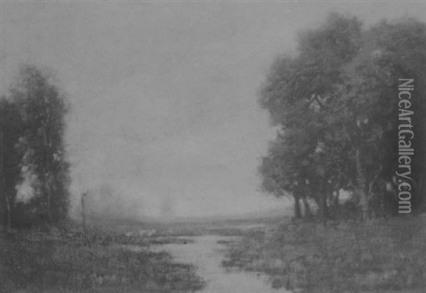 River Scene Oil Painting - Arthur Hoeber