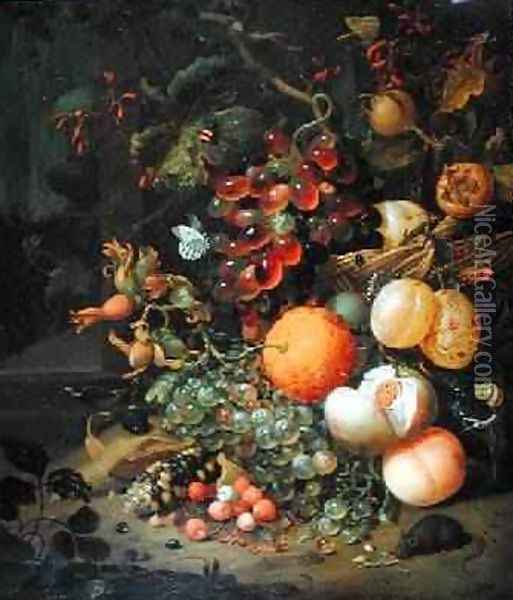 Still Life with Fruit 1704 Oil Painting - Jan Mortel