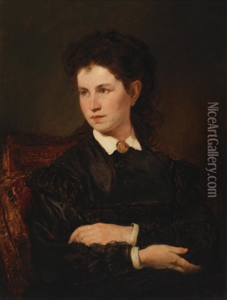 Portrait Of A Lady Oil Painting - Hans Canon