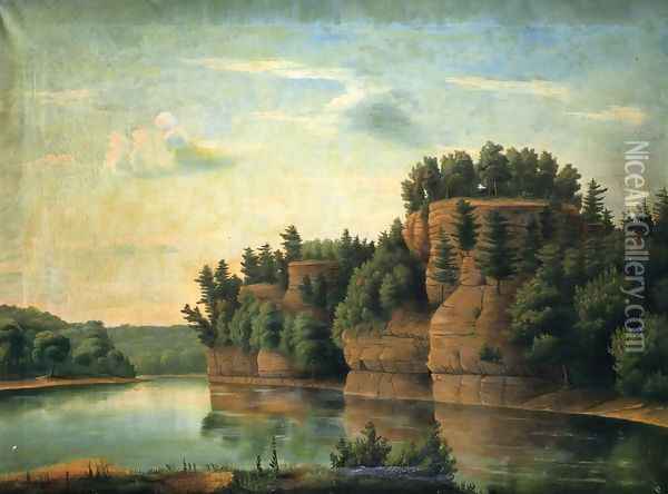 Starved Rock in La Salle County Oil Painting - Julian Edwards Bryant