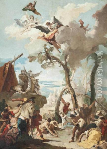 The Gathering Of Manna Oil Painting - Giovanni Battista Tiepolo