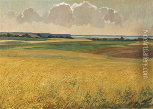 Boddenlandschaft Oil Painting - Hugo Jaeckel