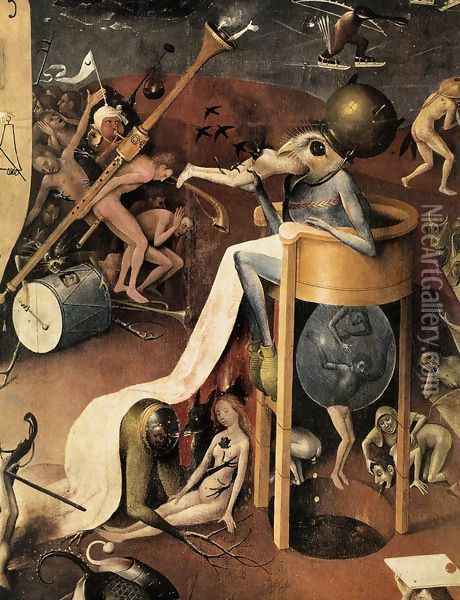 Triptych of Garden of Earthly Delights (right wing) (detail 8) c. 1500 Oil Painting - Hieronymous Bosch