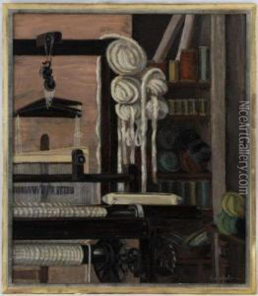 Le Metier A Tisser Oil Painting - Gustave Saltzmann
