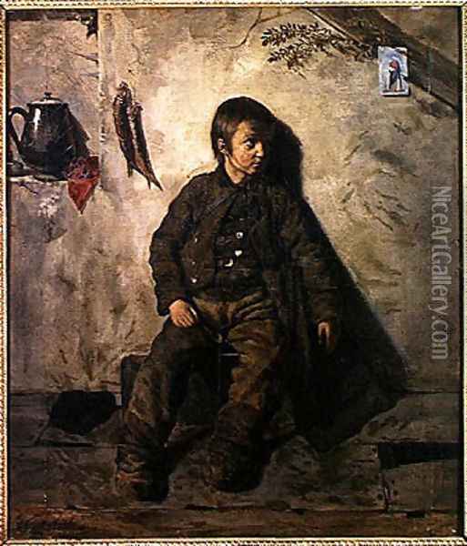 A Chimney Sweep from Savoie, 1832 Oil Painting - Auguste de Chatillon