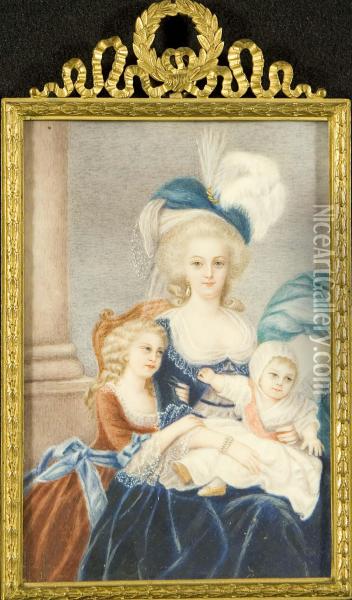 Maria Antonietta E I Suoi Figli Oil Painting - Albert De Balleroy