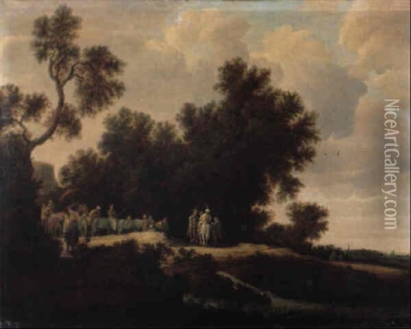 Die Taufe Des Mohrenkammerers Oil Painting - Salomon van Ruysdael