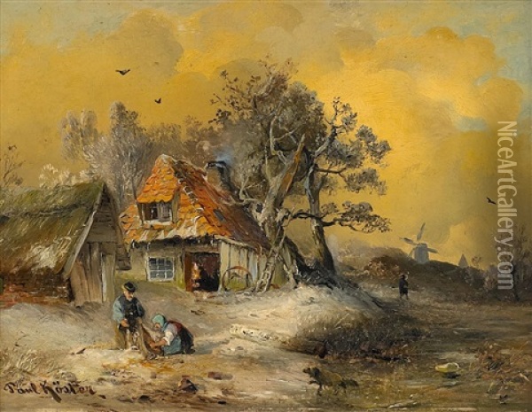 Winterlandschaft Oil Painting - Paul Koester