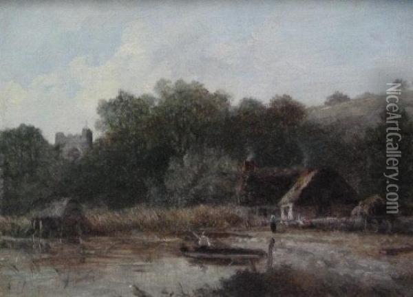 Cottage By A River Oil Painting - Joseph Thors