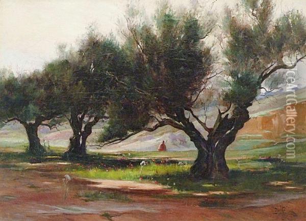 Paysage Tunisien. Oil Painting - Peder Balke