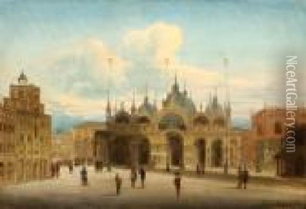 The Basilica Of San Marco In Venice Oil Painting - Karl Kaufmann