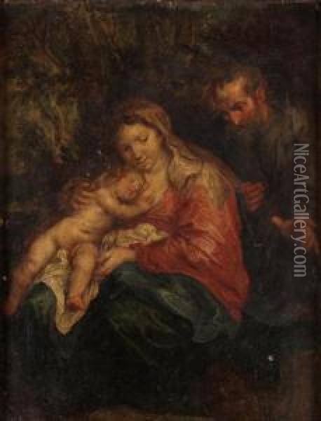 The Holy Family Oil Painting - Jan Van Balen