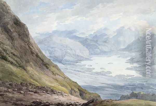 View from Skiddaw over Derwentwater Oil Painting - Thomas Hearne