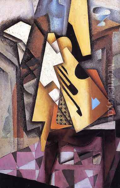 Guitar On A Chair Oil Painting - Juan Gris