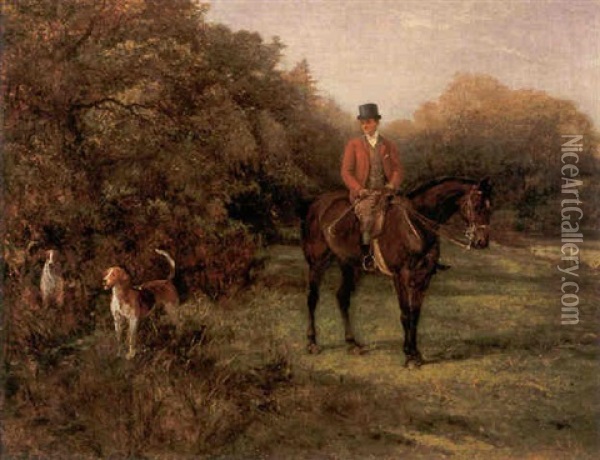Out For The Hunt, A Portrait Of Thomas Dominic Oil Painting - Heywood Hardy