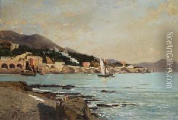 Da Genova A Nervi Oil Painting - Andrea Figari