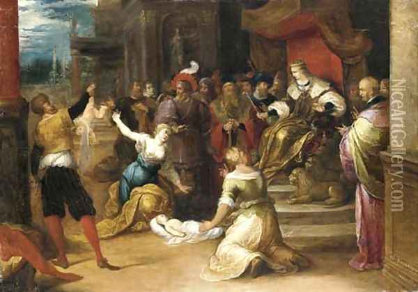 The Judgement of Solomon Oil Painting - Frans II Francken