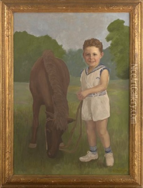 Portrait Of Thomas Davenport Wright Jr. Oil Painting - Nicholas Richard Brewer