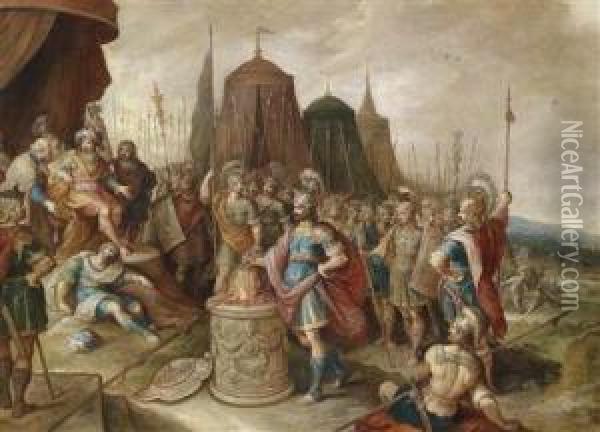 Gaius Mucius Scaevola Before Porsenna Oil Painting - Frans II Francken