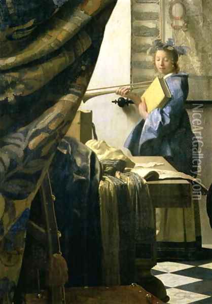 The Artist's Studio 1665 6 Oil Painting - Jan Vermeer Van Delft