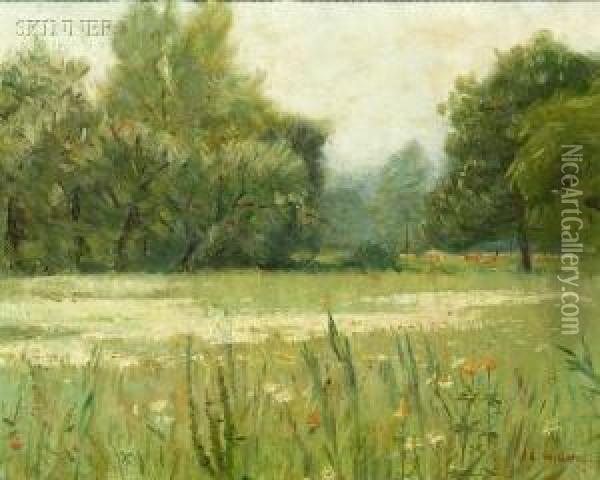 Spring Meadow Oil Painting - Otto Charles Wigand