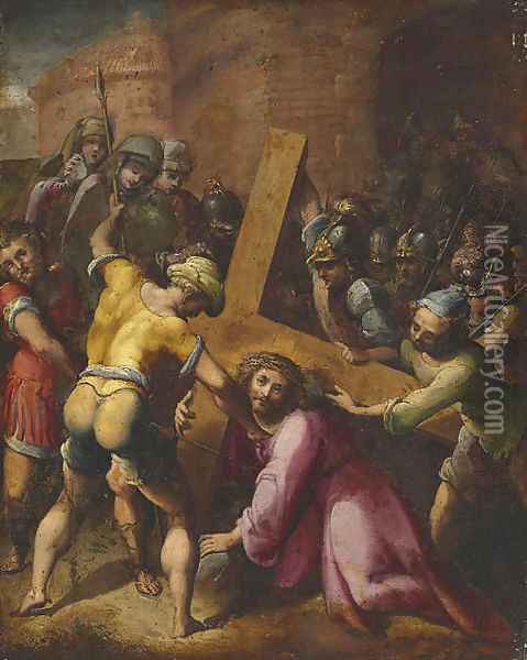 Christ on the Road to Calvary Oil Painting - Flemish School