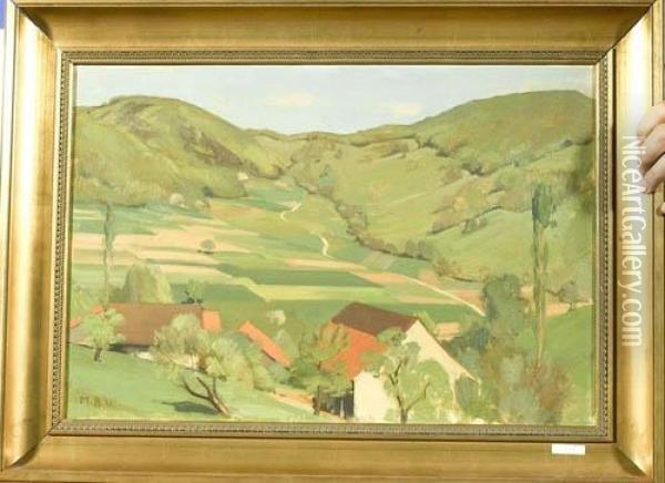 Blick In Den Jura. (asp). Oil Painting - Max Burgmeier