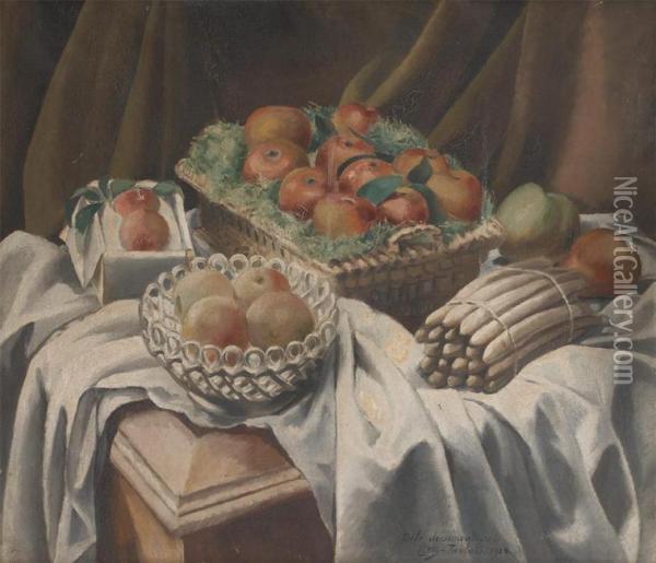 La Table Garnie Oil Painting - Albert Claes-Thobois