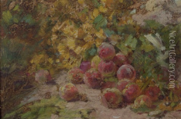 Fresh Summer Peaches Oil Painting - Georges Jeannin