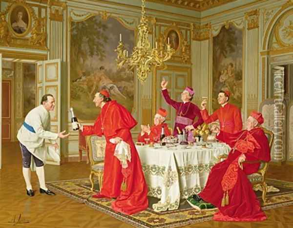 Louis XIVs Apartments at Versailles the Chefs Birthday Oil Painting - Andrea Landini