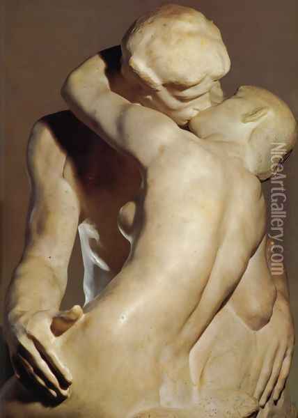 The Kiss [detail: 1] Oil Painting - Auguste Rodin