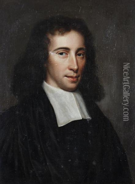 Bust Length Portrait Of A Young Clergyman Oil Painting - Charles Beale