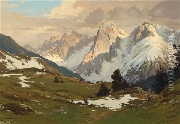 Wilder Kaiser Oil Painting - Hans Sterbik