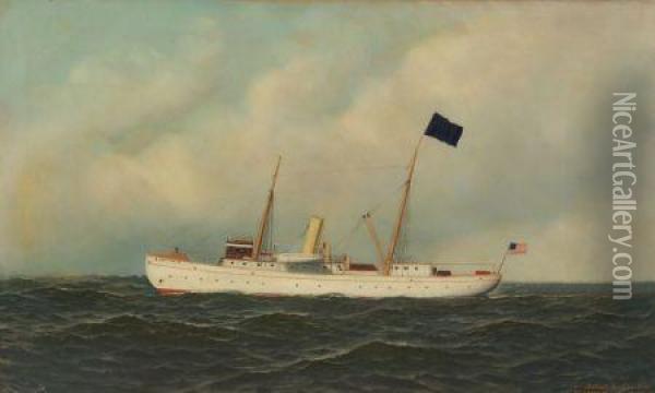 Portrait Of The Of The Screw Pilot Boat Oil Painting - Antonio Nicolo Gasparo Jacobsen